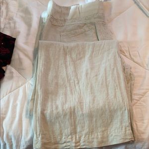 Linen wide leg pants